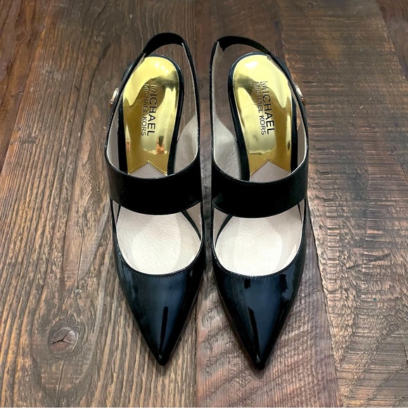 MICHAEL KORS Black Patent Leather Heels. Like New - Picture 2 of 10